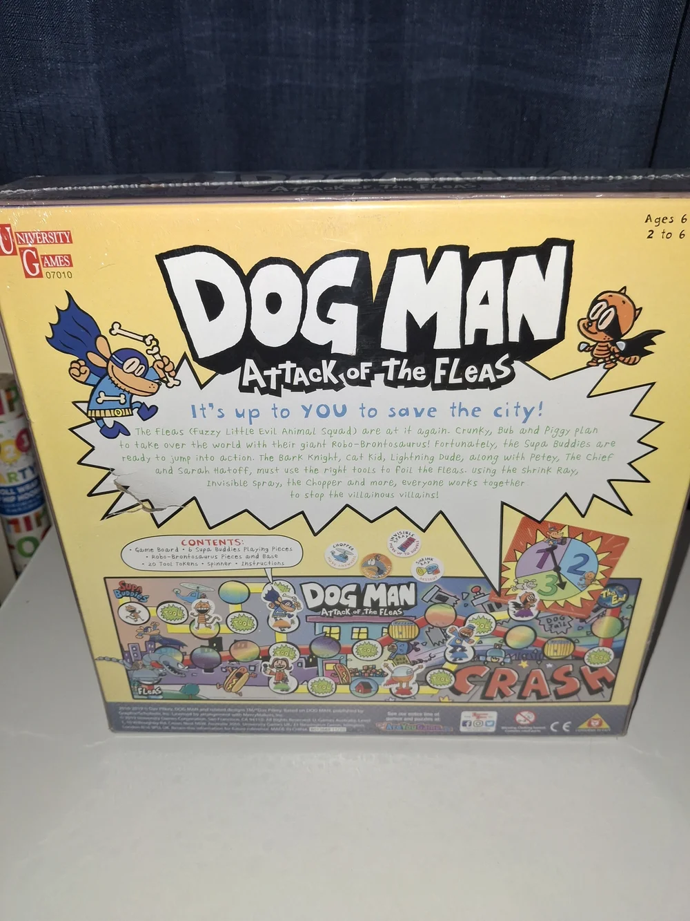 Dog Man: Attack of the Fleas Board Game - Blue & Purple New